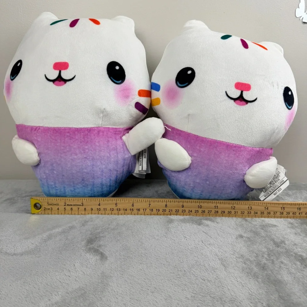 Gabbys Dollhouse Cakey Cat Plush Set of 2 Northwest Group‎ White Purple Blue